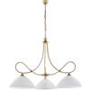 Belight Lampadario in ferro decape avorio tre luci paralumi in vetro bianco alabastro 78 x altezza 65 cm