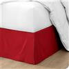 OMIREL Rivestimento per Giroletto Matrimoniale Vestiletto Matrimoniale Coprirete Singolo Gonna da Letto Plissettata in Poliestere Mantovana Giroletto,Rosso,180 * 200+35cm