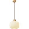 PLJKIHED Lampada a sospensione nordica in vetro bianco latte, cilindro ovale rotondo, lampada a sospensione per sala da pranzo, hotel, ristorante, soggiorno, studio, ufficio, camera da letto, lampada con