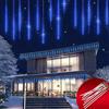Monzana Lucine di Natale 480 LED 8,6m Impermeabile Luci Natalizie Esterni Interni Blu Pioggia Meteore