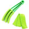 TopHomer - Spazzola per la pulizia delle veneziane, lavabile, spolverino per persiane, pulitore per stecche per finestre e persiane (verde)