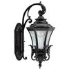 WBRSybUK Applique Da Parete In Alluminio Impermeabile IP65 Per Esterni, Lanterna Da Giardino, Decorazione Da Paesaggio, Lampione, Lampada Da Parete In Vetro, Applique Da Parete Retrò E27 Elegante(Black)