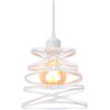 iDEGU - Lampadario a sospensione in metallo vintage retrò a spirale a cascata, illuminazione E27, lampada a sospensione moderna creativa per camera da letto, soggiorno, sala da pranzo (20 cm, bianco)
