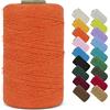 LEREATI Macrame Corda 1mm x 390m Filo Macrame Cordoncino Cotone Corda Colorata, Cordino per Borse Uncinetto, Decorazioni, Arazzo da Parete, Perline, Braccialetti (Arancione)