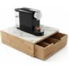 Generico Cassetto Portacapsule e Cialde in Bambù con Piano in Vetro Temperato - Organizer Caffè Salvaspazio per Capsule e Accessori, Compatibile con Macchine da Caffè, 30x30x10 cm (Bianco)