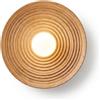 B·LED BARCELONA LED BARCELONA LED Applique da Parete in Legno Rotonda Ø28cm con Sfera in Vetro Bianco G9, Lampada da Muro Stile Nordico Japandi Vintage Industriale, per Camera Salotto Ufficio Scala Ristorante Bar