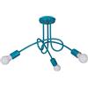 Light Home LH Light-Home Edison Lampadario da Soffitto Industriale - Lampadari Moderni Per Soggiorno Camera da Letto e Cucina in Metallo - a 3 Luci - E27 - Turchese