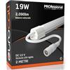 Eurocali Striscia LED 2 metri Rigida con profilo in alluminio 19W 12V 2090 lumen Luce Naturale 4000K - Plug&Play