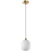 EKSED Lampada a Sospensione Moderna con Globo in Vetro Satinato, Attacco E27, Struttura in Ottone Anticato per Sala da Pranzo, Camera o Corridoio (15cm)