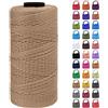 LEREATI Cordino per Borse Uncinetto Filo Macrame 1.5mm x 200m Macrame Corda Colorata, Cordoncino per Borse a Uncinetto, Fai da Te, Arazzo da Parete (Cachi scuro)