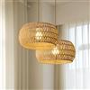 PANNN E27 Lampada A Sospensione Rustica Lampadario Rattan Paralume Rattan Lampadario Soggiorno A Sospensione Lampadario Vimini Boho Plafoniera Per Cucina Sala Sala Da Pranzo Camera Da Letto(A)