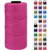LEREATI Cordino per Borse Uncinetto Filo Macrame 1.5mm x 200m Macrame Corda Colorata, Cordoncino per Borse a Uncinetto, Fai da Te, Arazzo da Parete (Rosa rosa)