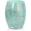 Terroso - Vaso - Vetro turchese soffiato a bocca - Aspetto lussuoso, elegante e raffinato - 20 cm di altezza - Effetto marmo - Vaso per fiori