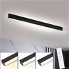 Glitzerlife Lampada da soffitto LED soffitto soggiorno - 25W lampada soggiorno nero cucina illuminazione lungo 80CM camera da letto pannello lampada dimmerabile con telecomando moderno