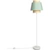 LEDKIA LIGHTING LEDKIA Lampada da Terra in Tessuto e Metallo Chulu Verde | Design Mediterraneo Elegante | Compatibile con Lampadina E27 | Altezza 1460 mm, Diametro 400 mm