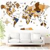 WOW WOOD® Mappa del Mondo in Legno 3D in Italiano - Decorazioni murali di Alta qualità | Montaggio a Parete Senza Attrezzi | Idea Regalo per Ogni ricorrenza (62.00 x 120.00 CMS, Multicolore)