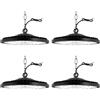 Jefedana 4packs-Jefedana 200W UFO Faretto LED Bianco Freddo 6500K LED UFO 20000LM Lampada Interni Industriale IP65 Impermeabile Proiettore Faretto LED per Industriale Officine