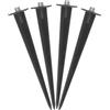 IWOWHERO 4 Pezzi Palo da Terra in Alluminio Fuso Nero Resistente al Vento e Portatile per Luci Solari da Giardino Uso Esterno