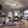 WJYCYN Plafoniera a LED dimmerabile Punti moderni del soffitto Luce del soggiorno Lampada a soffitto con telecomando Illuminazione per il soggiorno Cucina Studio Ufficio Luci Lampadario (L80cm 54W, Oro)