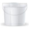 POSH Secchio con coperchio da 5 l, trasparente, in plastica, per alimenti, a prova di perdite, inodore, robusto, ermetico, secchio con manico (1,5 l)