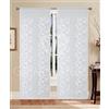 GBiancheria Coppia Tende a Pannello Marta Ricamate Arabesco Tessuto Semitrasparente Elegante 60x150 o 60x240 cm - Tende Moderne e Classiche per Soggiorno Cucina Camera (Bianco, 60x240 cm)