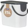 Rotho Albula Sistema di Separazione dei Rifiuti per la Cucina, Plastica (PP) senza BPA, Bianco/Grigio (Antracite), 25 L, 40.0 x 23.5 x 34.0 cm