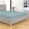 BANZAII TEXTILE INNOVATOR ONLINE Banzaii Lenzuolo sotto con Angoli Invernale Felpato in Flanella Anti-Pilling 100% Cotone Tinta Unita Una Piazza e Mezza 110/120 x 200 cm Acquamarina