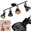 hofstein Lampada da soffitto Osina, lampada da soffitto moderna in metallo in nero/oro con faretti regolabili, lampada dal design retrò/vintage con effetto luce, 4 luci, 4 x E14,senza lampadina/e
