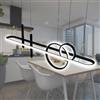 WJYCYN Lampada per Sala da pranzo Dimmerabile L100cm Lampada a sospensione ovale a LED con faretto Lampadari moderna Nero per tavolo da pranzo 70W 5600LM telecomando Isola di cucina Cucine