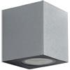 Damastoreitalia Applique da esterno ip65 lampada faretto a parete giardino moderno gu10 (Cubo grigio)