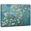 Niik Quadro + Telaio (BC) mandorlo in fiore di vincent van gogh 120 x 95 x 4 cm falso d'autore stampa su tela