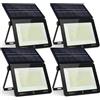 081 Store - 4 PEZZI Faro LED Esterno con Pannello Solare 400W 170 LED, Faretto Solare con Crepuscolare IP67 15.000LM