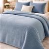 Clara Home Milano Clara Home Trapuntino Matrimoniale Primaverile, Copriletto Mezza Stagione in Velluto a Costine, Trapunta Leggera Tinta Unita, Coperta Letto Morbida Elegante Made in Italy, Polvere