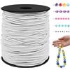 LEREATI Filo Elastico per Braccialetti Resistente 1.5mm x 100m Cordino Elastico Fili per Braccialetti, Cordoncino per Collane, Filo Elastico per Cucire Fai da Te Perline (Bianco)