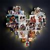 Collienght Lampada fotografica personalizzata con 15 foto per la lampada da parete a forma di cuore per la festa del papà (15 foto 22 X 25 cm)