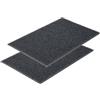 Carpido Zerbino da Esterno Resistente alle Intemperie in Gomma Antiscivolo - Grigio Set di 2 40x60cm - Tappeto Ingresso per Esterni Trattiene Sporco e Umidità