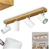 hofstein Lampada a soffitto Javel, lampada a soffitto moderna in metallo nei colori bianco/ottica legno/cromo, lampada moderna con faretti regolabili, 4 luci, 4 x GU10, senza lampadina/e