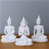 HYFAN Mini Piccola Statua di Buddha in Meditazione Armoniosa, Figurina Yoga Collezionabile, Scultura Feng Shui in Arte e Artigianato, Decorazione per Scaffale da Ufficio o Scrivania (Bianco