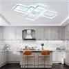 Fachae Rettangolo Lampadario Ventilatore Reversibile Silenzioso 6 Velocità Cameretta Ventilatore Soffitto Con Luce Dimmerabile APP Timer Soggiorno Ventola Soffitto Con Luce LED Creativo Cucina-White||103cm