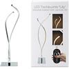 LED Universum lampada da tavolo LED Lilly: alluminio con aspetto cromato brillante e plastica opalina, 9W, bianco caldo (3000K), 47 x 12 x 12 cm, radio con controller e controllo a sfioramento