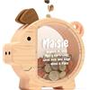Summidate Salvadanaio in legno personalizzato per ragazzi ragazze bambini grandi banconote infrangibili cambio moneta barattolo risparmio di denaro regalo decorazione (L, Salvadanaio personalizzato)