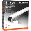 Eurocali 1x Profilo da 2 metri (2mt) in Alluminio grigio per Strisce LED Schermatura Opaca ingombro max striscia led 20.5mm - 30 x 20.5