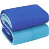 emmevi Trapunta Piumone Invernale Double Face 250gr Ufficiali Coperta Calda Letto 1 Piazza e Mezza Blu