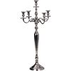 Lifestyle & More Candelabro a 5 rami Candelieri in metallo argentato Altezza 80 cm
