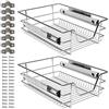 Ikodm Cestello Estraibile Cucina 2 x 40 cm, Cestelli Estraibili per Cucina, Cassetto da Incasso in Metallo, Armadio, Cestello Estraibile