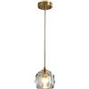 ZHICH Moderno G9 Lampadario di cristallo Mini Luce pendente in ottone Lampada da comodino per camera da letto Lampada da soffitto per ristorante altezza regolabile Lampada a sospensione a Isola Cucina