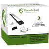 Pianeta Led 2x Profili in Alluminio Nero da 2 mt (4 mt) TL1205 per Strisce a Led con Cover Opaca tappi e ganci di montaggio inclusi