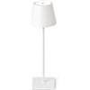Zafferano Poldina Lampada LED Ricaricabile da Tavolo, Regolabile, Corpo in Alluminio, Protezione IP54, Adatto per Uso Esterno/Interno, Spina EU 2.2 W, Bianco, 38 cm