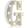 Auraglow Lettera dell'alfabeto a LED e numeri, decorazione per casa, festa di compleanno, eventi, luci notturne, lettere e numeri alimentati a batteria, con timer di quattro ore (G)