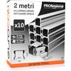 Eurocali 10x Profili da 2 metri (20mt) in Alluminio grigio per Strisce LED Copertura Opaca larghezza max striscia led 12.5mm - 17.2 x 14.4